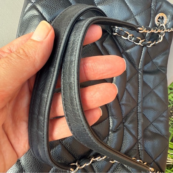 Chanel Black Quilted Leather Shopper Tote Shoulder Bag Silver Hardware - Picture 13 of 17